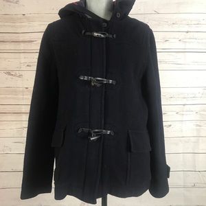 Women’s Plaid lined pea coat Sz L American Eagle